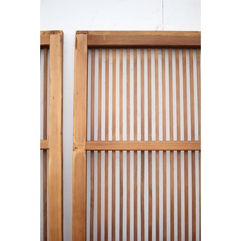 にかわガラス 白木格子戸 2枚1組　L1025 