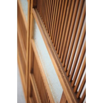 にかわガラス 白木格子戸 2枚1組　L1025 