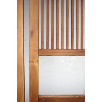にかわガラス 白木格子戸 2枚1組　L1025 