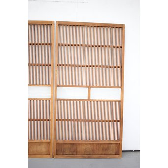 にかわガラス 白木格子戸 2枚1組　L1025 