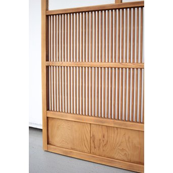 にかわガラス 白木格子戸 2枚1組　L1025 