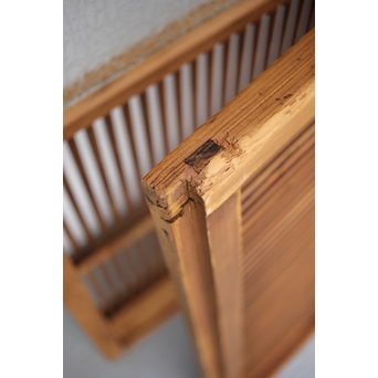 にかわガラス 白木格子戸 2枚1組　L1025 