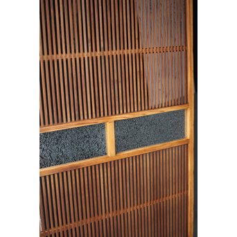 にかわガラス 白木格子戸 2枚1組　L1025 