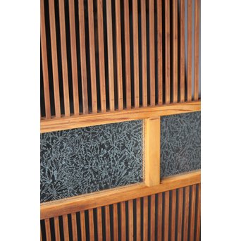 にかわガラス 白木格子戸 2枚1組　L1025 