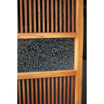 にかわガラス 白木格子戸 2枚1組　L1025 