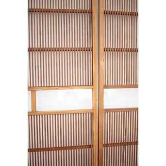 にかわガラス 白木格子戸 2枚1組　L1025 