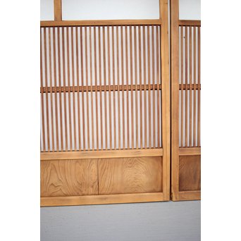 にかわガラス 白木格子戸 2枚1組　L1025 