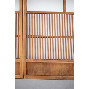 にかわガラス 白木格子戸 2枚1組　L1025 