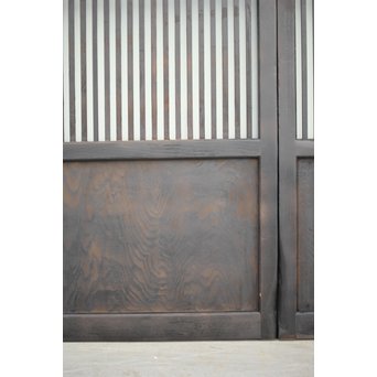 背面ガラス 黒格子戸 4枚1組　L1026 