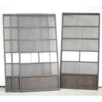 背面ガラス 黒格子戸 4枚1組　L1026