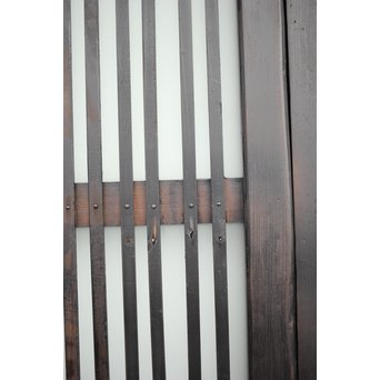 背面ガラス 黒格子戸 4枚1組　L1026 