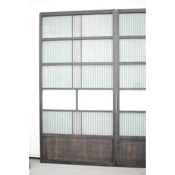 背面ガラス 黒格子戸 4枚1組　L1026 