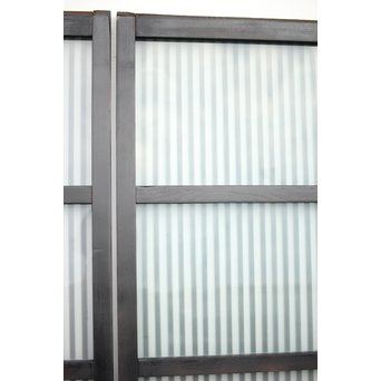 背面ガラス 黒格子戸 4枚1組　L1026 