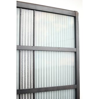 背面ガラス 黒格子戸 4枚1組　L1026 