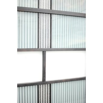 背面ガラス 黒格子戸 4枚1組　L1026 