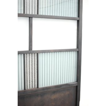 背面ガラス 黒格子戸 4枚1組　L1026 