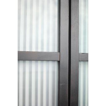 背面ガラス 黒格子戸 4枚1組　L1026 