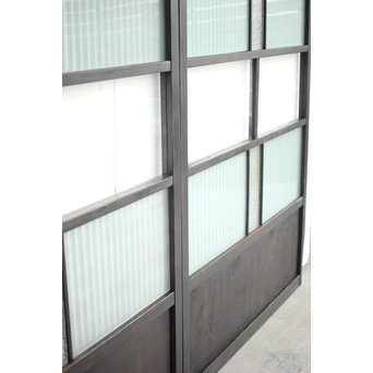 背面ガラス 黒格子戸 4枚1組　L1026 