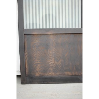 背面ガラス 黒格子戸 4枚1組　L1026 