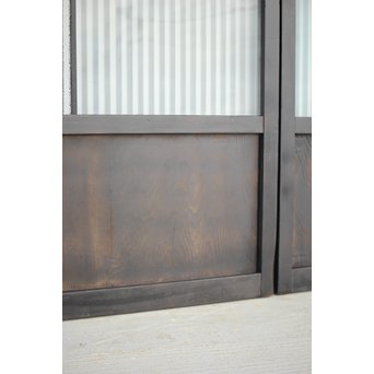 背面ガラス 黒格子戸 4枚1組　L1026 