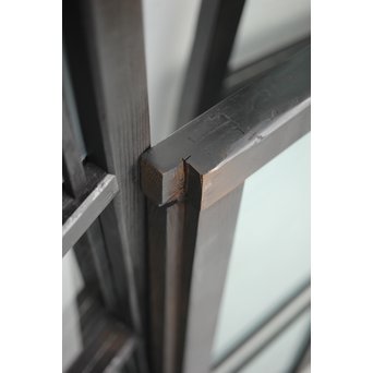 背面ガラス 黒格子戸 4枚1組　L1026 