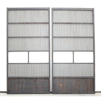 背面ガラス 黒格子戸 4枚1組　L1026 