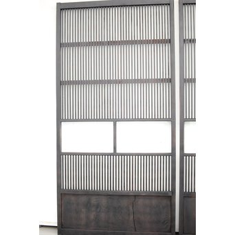 背面ガラス 黒格子戸 4枚1組　L1026 