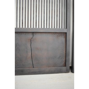 背面ガラス 黒格子戸 4枚1組　L1026 