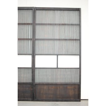 背面ガラス 黒格子戸 4枚1組　L1026 