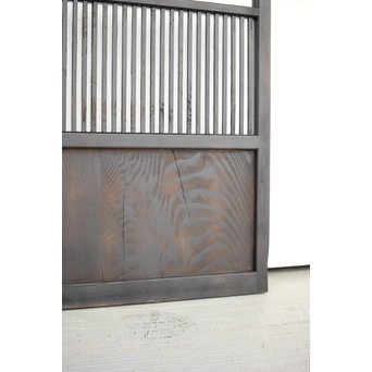 背面ガラス 黒格子戸 4枚1組　L1026 