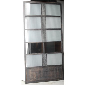 背面ガラス 黒格子戸 4枚1組　L1026 