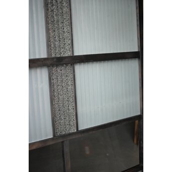 背面ガラス 黒格子戸 4枚1組　L1026 