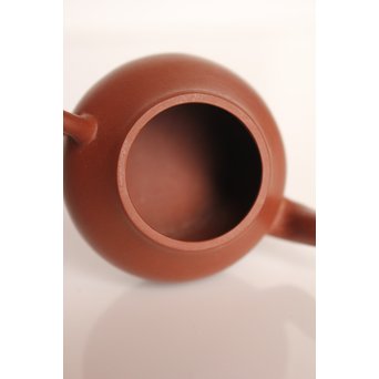 孟臣製 朱泥急須 宜興紫砂壷 昌記 55ml 梨式水平壺　P190 