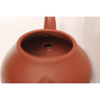 孟臣製 朱泥急須 宜興紫砂壷 昌記 55ml 梨式水平壺　P190 