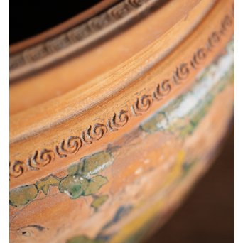 九々鱗 青木木米 素焼/白泥 十六羅漢彩色 涼炉/瓶掛　P192 