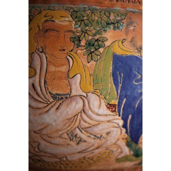 九々鱗 青木木米 素焼/白泥 十六羅漢彩色 涼炉/瓶掛　P192 