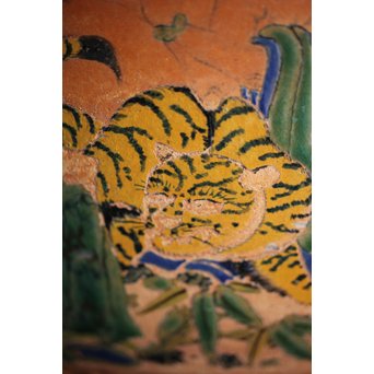 九々鱗 青木木米 素焼/白泥 十六羅漢彩色 涼炉/瓶掛　P192 