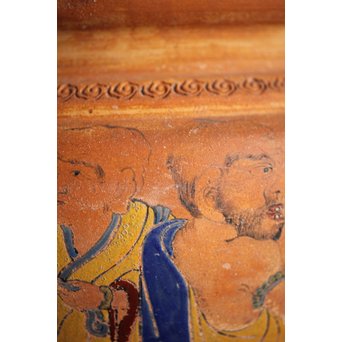 九々鱗 青木木米 素焼/白泥 十六羅漢彩色 涼炉/瓶掛　P192 