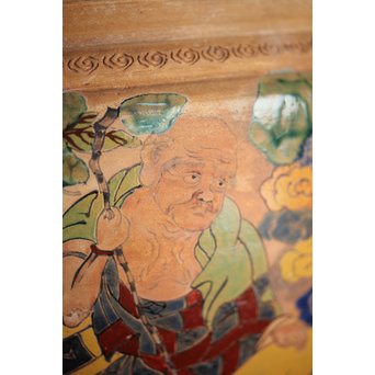 九々鱗 青木木米 素焼/白泥 十六羅漢彩色 涼炉/瓶掛　P192 