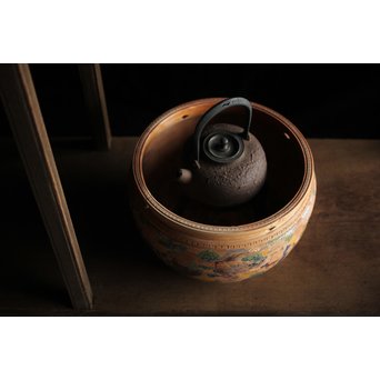 九々鱗 青木木米 素焼/白泥 十六羅漢彩色 涼炉/瓶掛　P192 