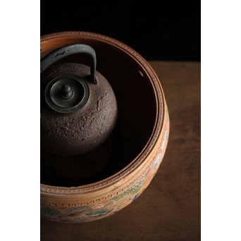 九々鱗 青木木米 素焼/白泥 十六羅漢彩色 涼炉/瓶掛　P192 