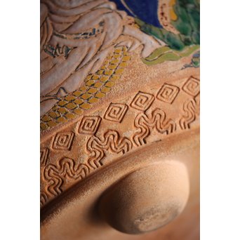 九々鱗 青木木米 素焼/白泥 十六羅漢彩色 涼炉/瓶掛　P192 