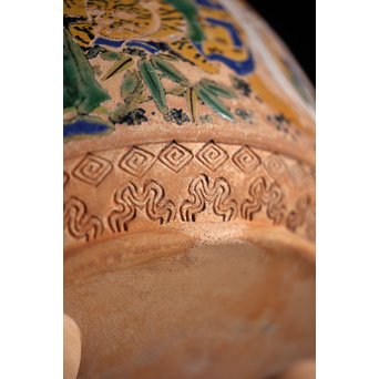 九々鱗 青木木米 素焼/白泥 十六羅漢彩色 涼炉/瓶掛　P192 