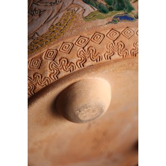 九々鱗 青木木米 素焼/白泥 十六羅漢彩色 涼炉/瓶掛　P192 