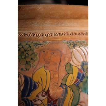 九々鱗 青木木米 素焼/白泥 十六羅漢彩色 涼炉/瓶掛　P192 