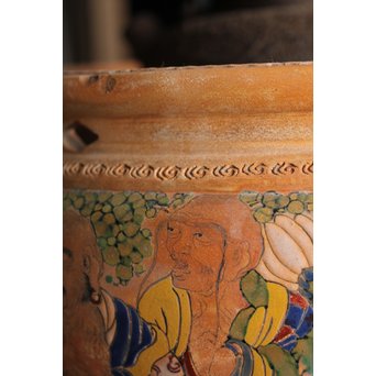 九々鱗 青木木米 素焼/白泥 十六羅漢彩色 涼炉/瓶掛　P192 