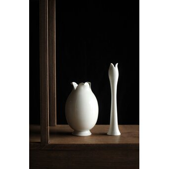 川瀬竹志 白磁花器/蕾壺 一対　P193