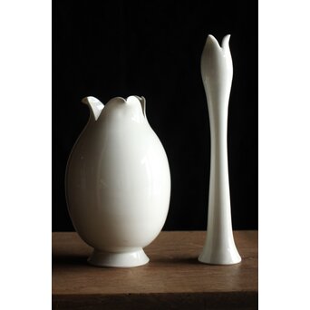 川瀬竹志 白磁花器/蕾壺 一対　P193 
