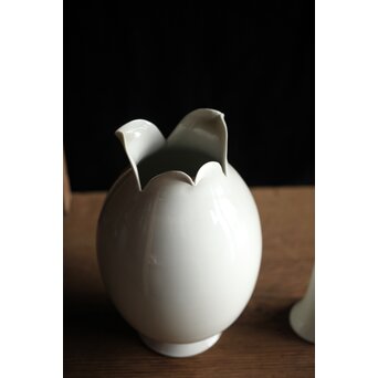 川瀬竹志 白磁花器/蕾壺 一対　P193 