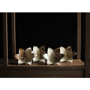 二代 宮川/真葛香山 乾山意 百合花椀 4客　P195 